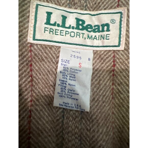 L.L. Bean Freeport Mens S Beige Full-Length Coat Jacket Parka Polyester & Wool - Picture 3 of 7